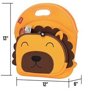 yookee home Lion Lunch Bags for Kids, Thick Insulated Lunch Tote Box with Heavy Duty Zipper for Kids Boys Teens Toddlers Great for Outdoors Travel Work School