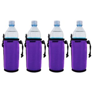 blank neoprene water bottle coolie (4 pack, purple)