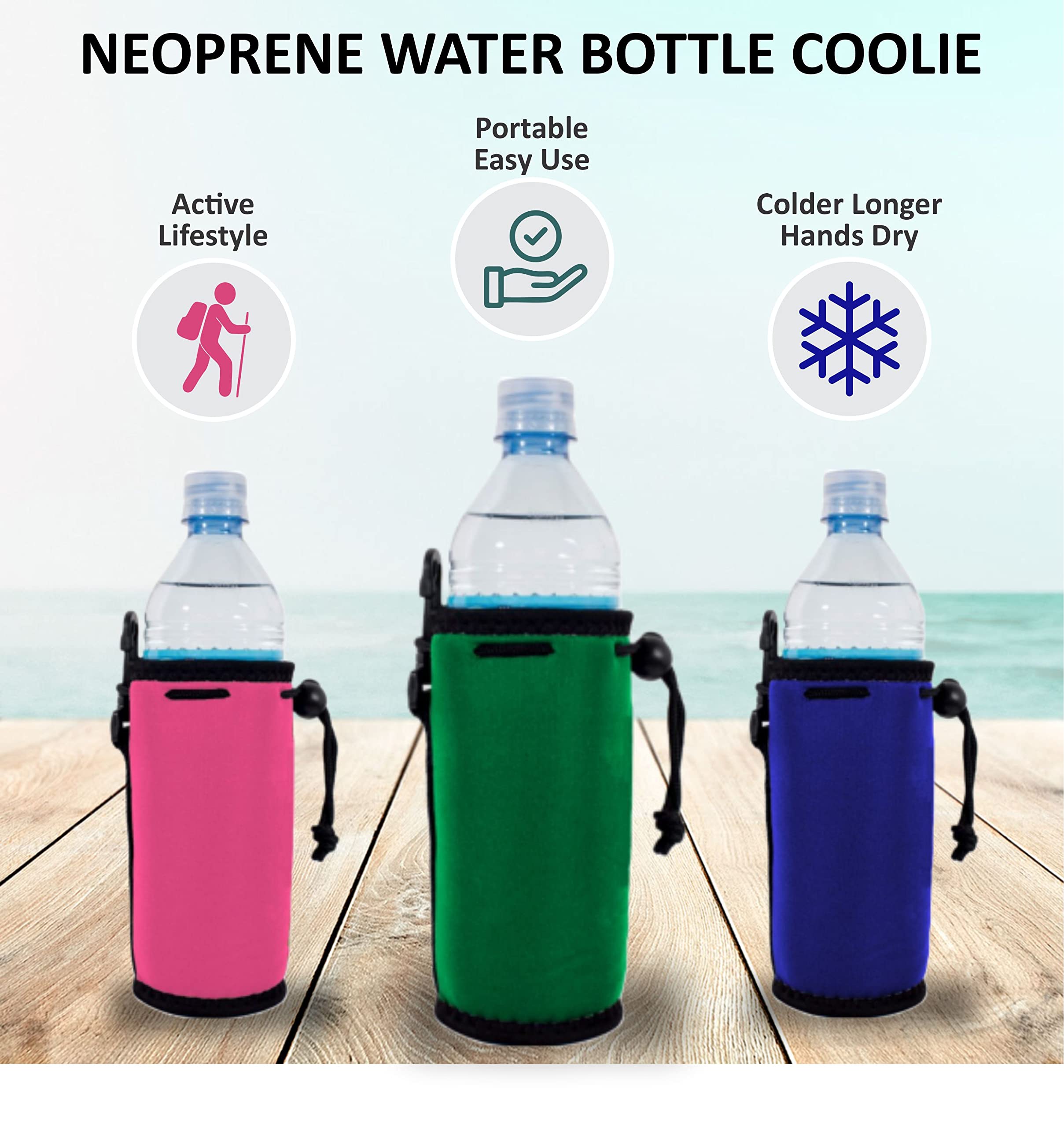 Blank Neoprene Water Bottle Coolie (4 Pack, Purple)