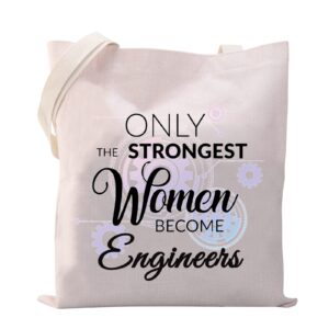 VAMSII Woman Engineer Gift Tote Bag Engineering Gifts for Women only the Strongest Women Become Engineers Gifts Shoulder Bag (Tote Bag)