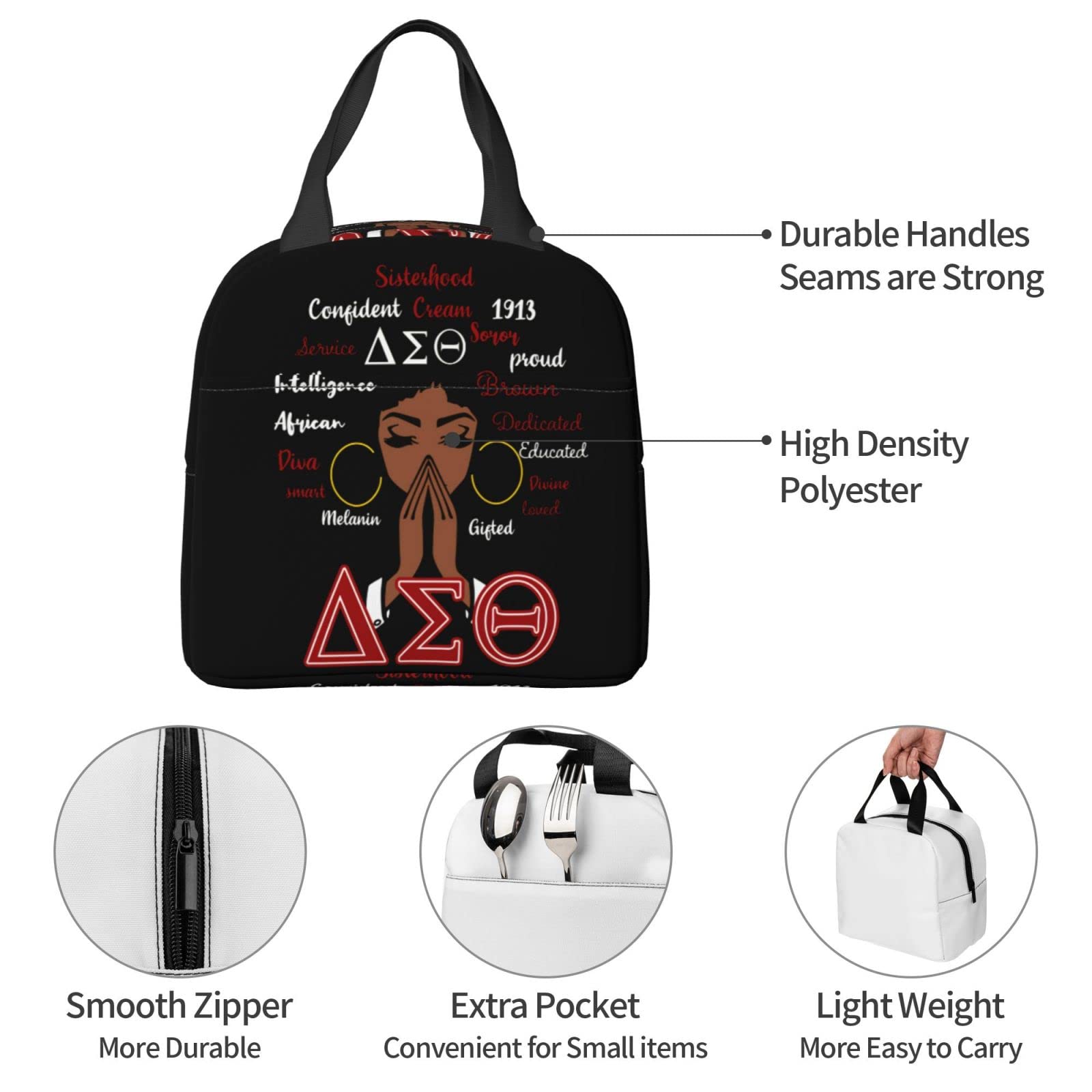 Sorority Gifts Lunch Bag For Women Men Insulated Lunch Box For Adult Reusable Lunch Tote Bag For Work, Picnic, Travel