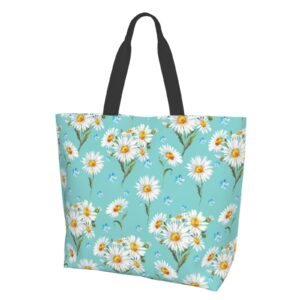 Majoug Daisy Tote Bags Women Large Capacity Shoulder Grocery Shopping Bags Travel Beach Bag