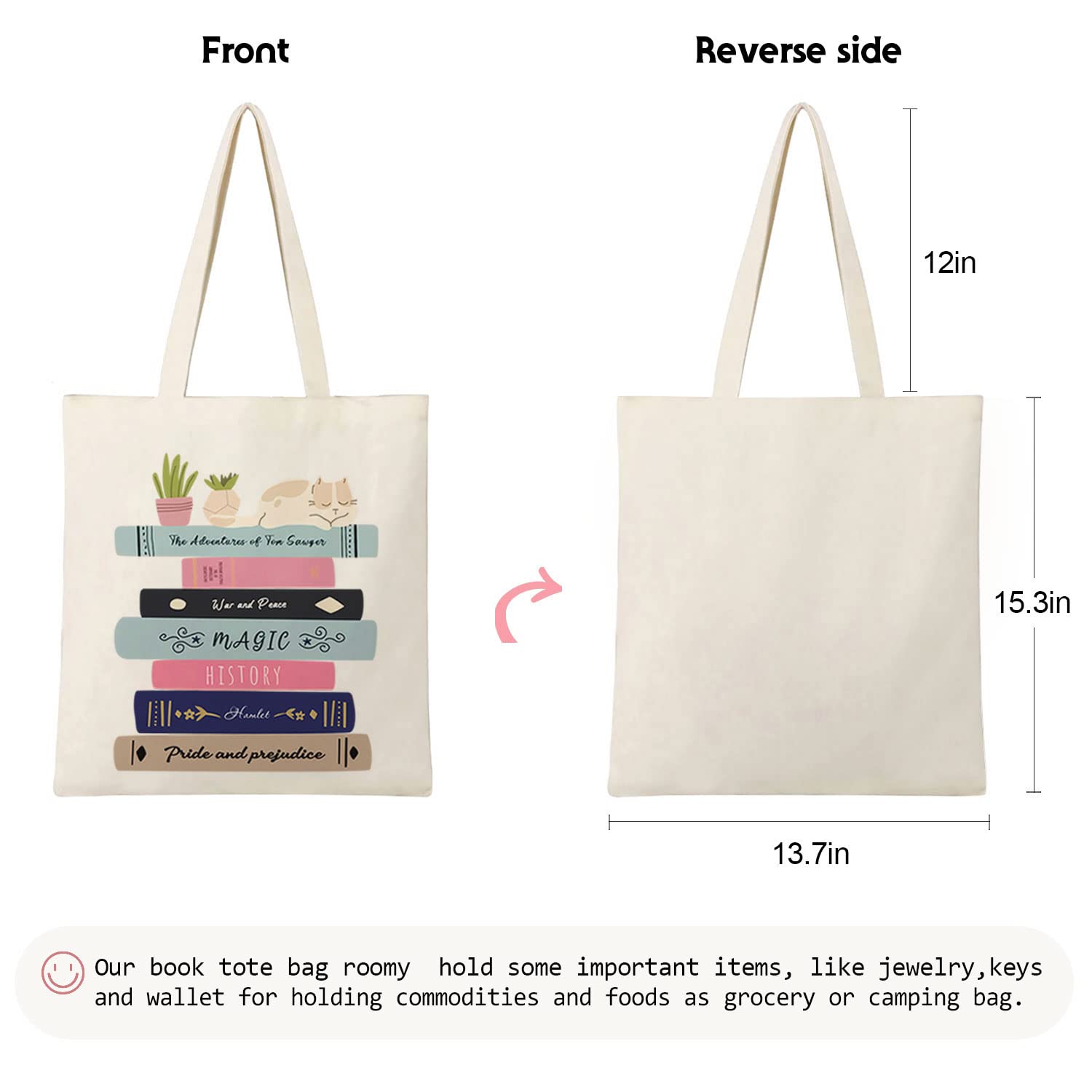 Canvas Tote Bag with Interior Pocket, Canvas Book Tote, Large Shoulder Bag, Portable washable ladies grocery shopping gift bag, canvas tote bag for women, canvas shopping bags, tote bag aesthetic