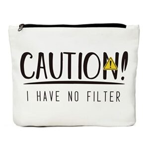 jiuweihu funny gifts for women, girlfriend birthday gifts for female, mom, wife, sisters, coworker - friendship gifts, fun makeup bag sarcastic gifts for her, friend makeup bag -i have no filter