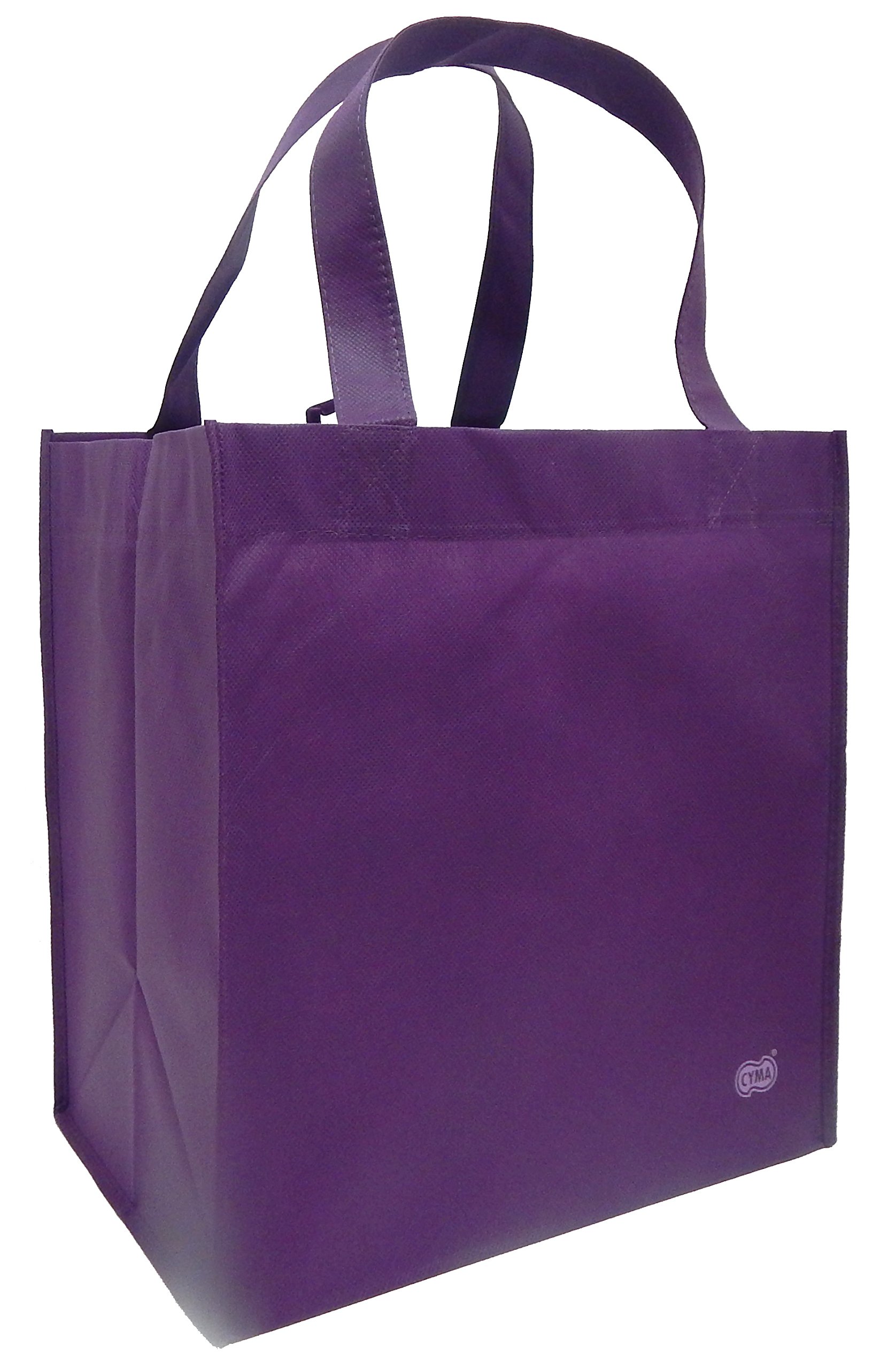 Reusable Grocery Totes, Solid Color, 6 Pack (Purple)