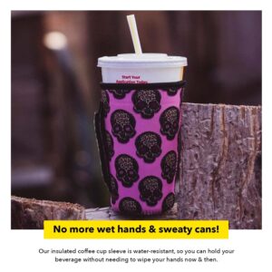 Lit Handlers Pint Glass Sleeve -Neoprene Cup Holder with Handle & Pocket for Pint Cup - Machine Washable Drink Sleeves & Reusable Covers - Insulated, Water Resistant & Snug Fit Beer Cooler (Serape)