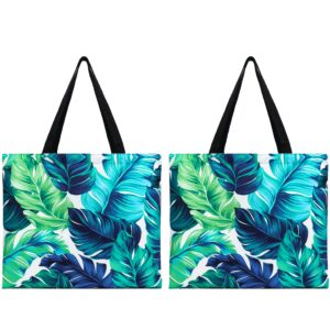 baocool canvas tote bags,2 pcs tote bags multi-purpose reusable canvas bags use for grocery bags,shopping bags,beach bags (beautiful beauty)