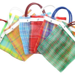 Laredo Import Set of 6, Mini Mexican Tote Favor Bags-7.5 Inches High x 7 Inches Wide. Assorted Colors