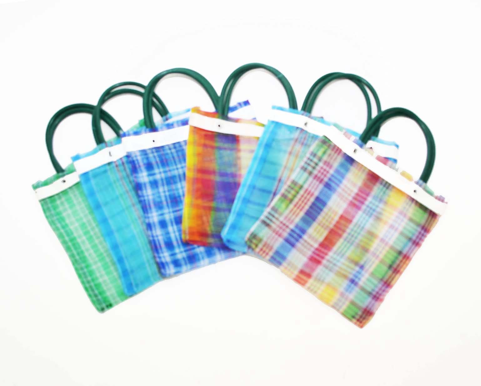 Laredo Import Set of 6, Mini Mexican Tote Favor Bags-7.5 Inches High x 7 Inches Wide. Assorted Colors