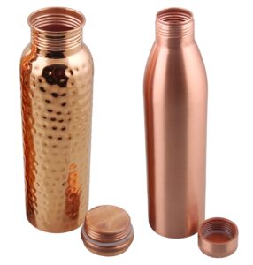 more-eco set of 2 water bottles | copper water bottle | travel water bottle | ayurvedic health benefits copper bottle 32 oz water bottles