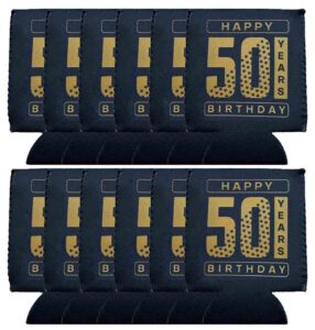 groom keepers happy 50th birthday decorations him or her can & bottle cooler 12 pack - celebrate your favorite 50 year old's birthday with these insulated beverage sleeves - thermocoolers