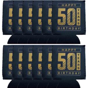 Groom Keepers Happy 50th Birthday Decorations Him or Her Can & Bottle Cooler 12 Pack - Celebrate Your Favorite 50 Year Old's Birthday With These Insulated Beverage Sleeves - Thermocoolers