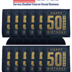 Groom Keepers Happy 50th Birthday Decorations Him or Her Can & Bottle Cooler 12 Pack - Celebrate Your Favorite 50 Year Old's Birthday With These Insulated Beverage Sleeves - Thermocoolers