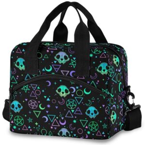 mnsruu insulated lunch bag magic skulls lunch bag women lunch tote men lunch cooler bag reusable leakproof lunch box for work school