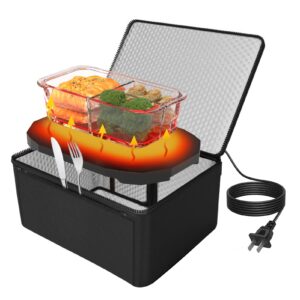 GOODFAITH Personal Portable Oven Food Warmer 110V Mini Oven Electric Heated Launch Box Food Warming Tote Meals Reheating & Frozen/Raw Food Cooking On-The-Go for Office/Dorm/Camping and more