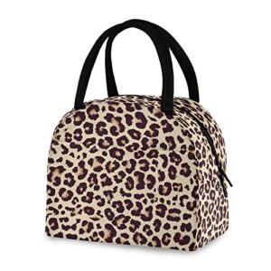 cbbyy lunch bag women leopard print reusable insulated lunch tote bag for adult & student leakproof cooler lunch bags for work office travel school picnic (cheetah)