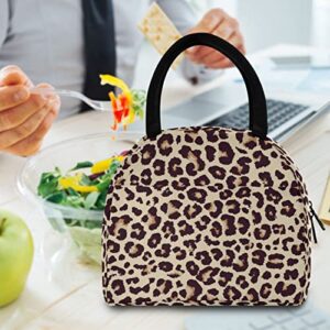 CBBYY Lunch Bag Women Leopard Print Reusable Insulated Lunch Tote Bag for Adult & Student Leakproof Cooler Lunch Bags for Work Office Travel School Picnic (Cheetah)