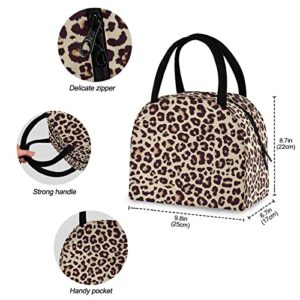 CBBYY Lunch Bag Women Leopard Print Reusable Insulated Lunch Tote Bag for Adult & Student Leakproof Cooler Lunch Bags for Work Office Travel School Picnic (Cheetah)