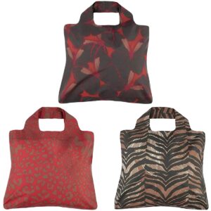 envirosax reusable shopping bag, set of 3, savanna