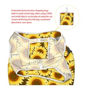 WELLFLYHOM Reusable Grocery Bags Machine Washable Cute Dog Golden Retriever Foldable Washable Reusable Bags Grocery Foldable Tote Bag for Shopping, Black