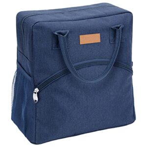 musotica lunch bag lunch box for women men, reusable cooler tote lunch bag easy clean for work picnic travel to keep food fresh(blue)