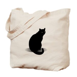 cafepress basic black cat tote bag canvas tote shopping bag