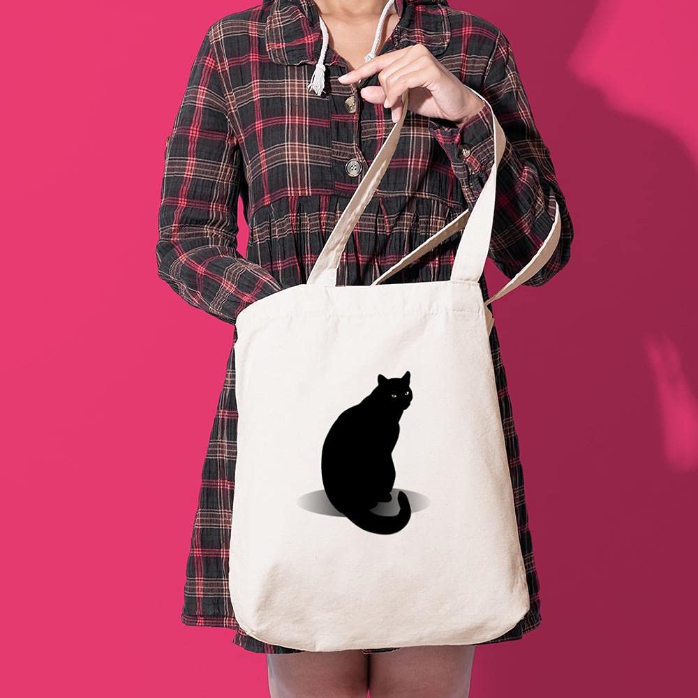 CafePress Basic Black Cat Tote Bag Canvas Tote Shopping Bag