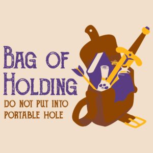 UGP Campus Apparel Bag of Holding - Tabletop Game RPG Nerd Geek Chic Canvas Reusable Grocery Tote Bag - Natural