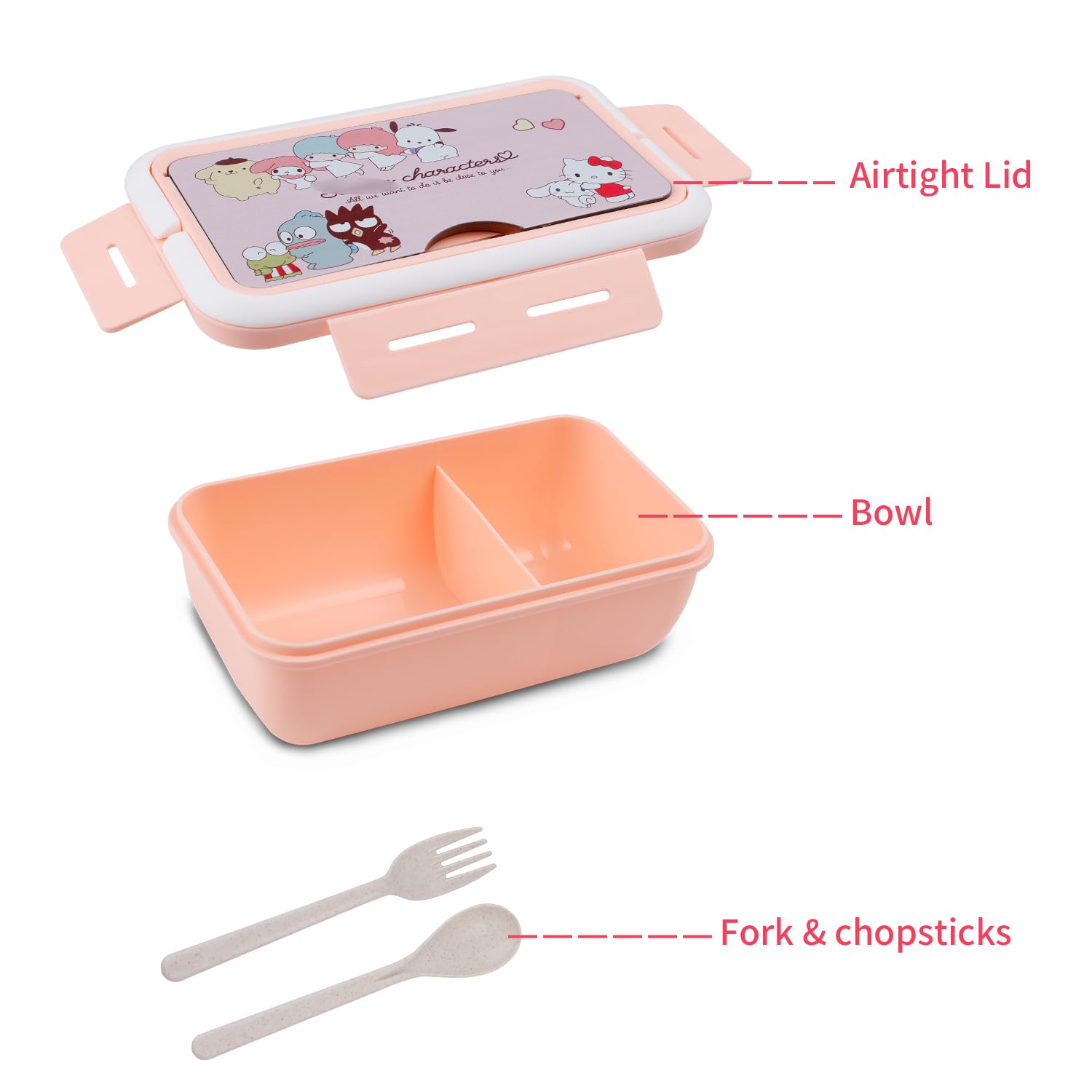 G-Ahora Versatile 2-Compartment Bento Boxes, Lunch Box, Leak-Proof Lunchbox Bento Box with Utensil Set for Dining Out, Work, Picnic