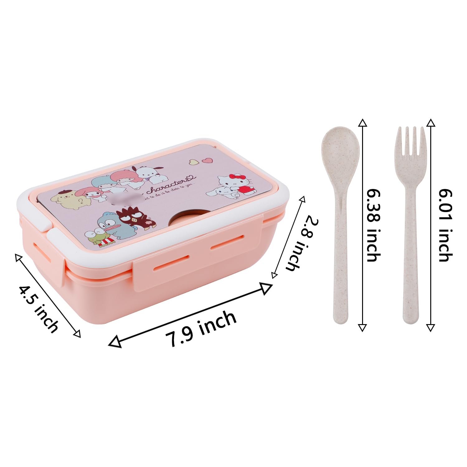 G-Ahora Versatile 2-Compartment Bento Boxes, Lunch Box, Leak-Proof Lunchbox Bento Box with Utensil Set for Dining Out, Work, Picnic