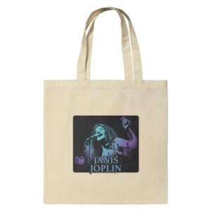 janis joplin blues grocery travel reusable tote bag