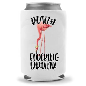 cool coast products | flamingo flocking drunk can coolie | novelty gifts funny beer can coolies | neoprene insulated soft can cooler | beverage cans bottles | cold beer tailgating c150