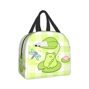 insulated lunch bag reusable lunch box, cooler lunch tote bag for teen girls boys women men school picnic office work, cute frog gift