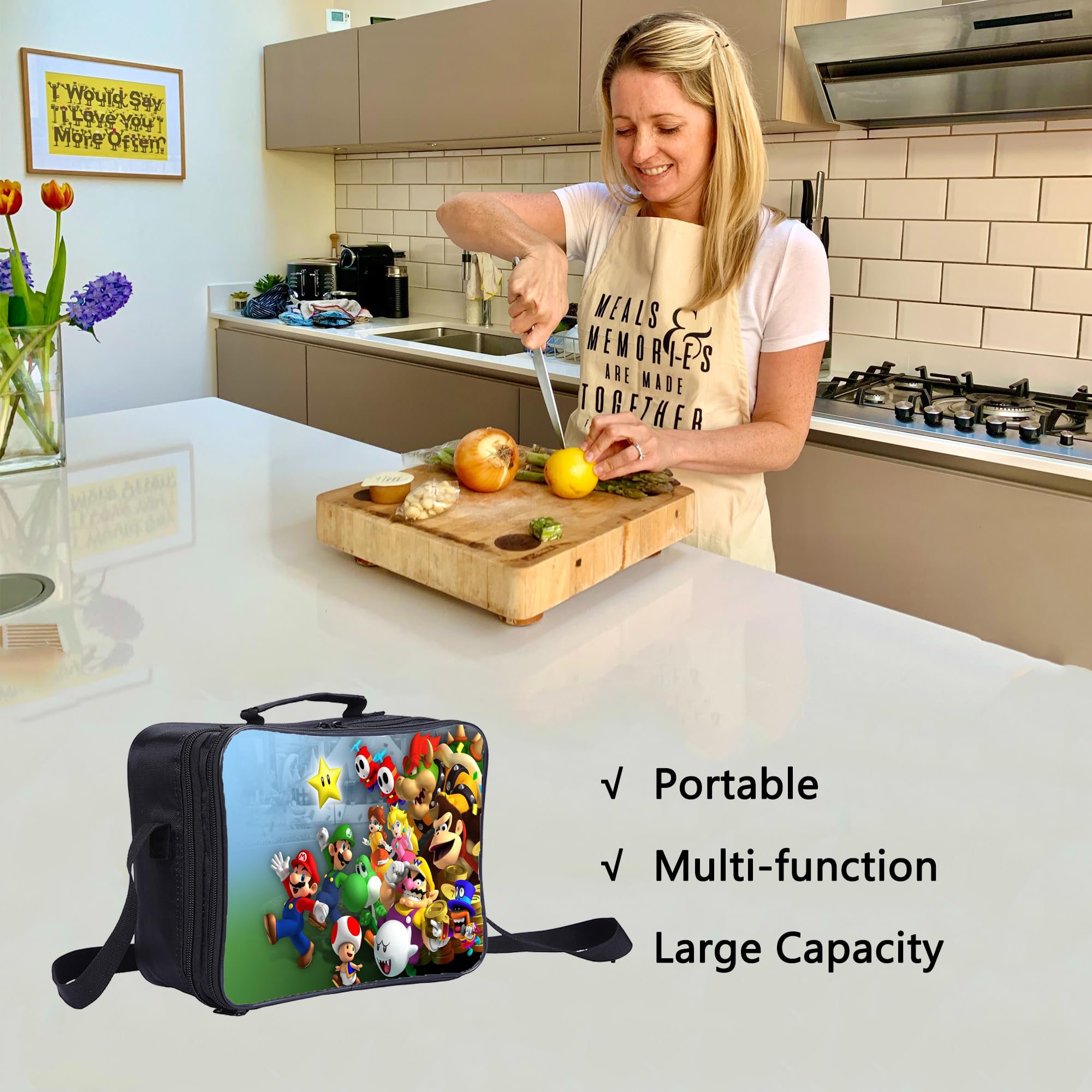 Qushy Yoshi's Crafted World Unisex Lunch Box Picnic Bag (G)
