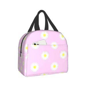 ucsaxue daisy pink flower lunch bag travel box work bento cooler reusable tote picnic boxes insulated container shopping bags for adult women men