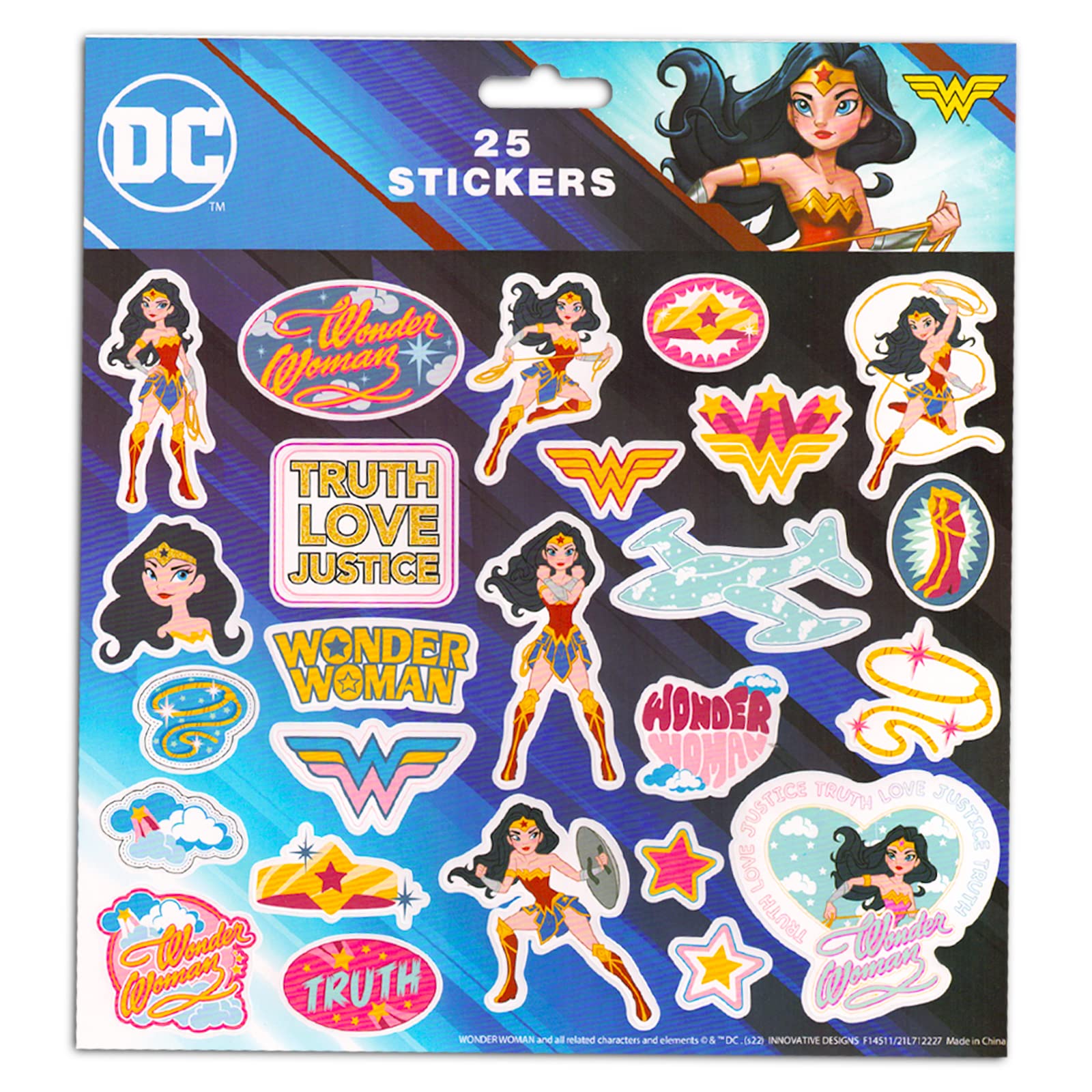 DC Shop Wonder Woman Backpack Lunch Box Set ~ 6-Pc Bundle With Premium 16" Wonder Woman School Bag, Lunch Bag, Water Bottle, Stickers, and More (Wonder Woman School Supplies)