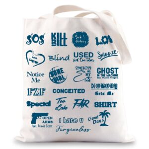 bwwktop singer album canvas tote bag singer fans gift music album tote bag for singer fans(sos tg)