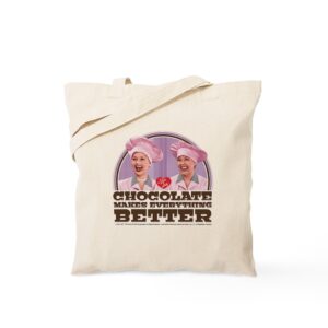cafepress i love lucy: chocolate makes everything b tote bag canvas tote shopping bag