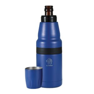 lionrox chillax12 beer bottle and can insulator | fully vacuum insulated double walled stainless steel beer bottle and can cooler | beer bottle and can holder (navy blue)
