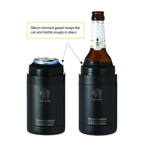 LionRox Chillax12 Beer Bottle and Can Insulator | Fully Vacuum Insulated Double Walled Stainless Steel Beer Bottle and Can Cooler | Beer Bottle and Can Holder (Navy Blue)