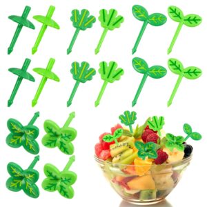 dremisi 16pcs mini leaf food picks for kids, cute bento box accessories, safe, practical, and decorative