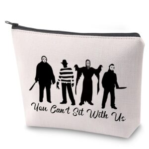 zjxhpo horror movies lover gift you cant sit with us makeup bag horror movie fan gift horror movie canvas tote bag (sit with us 2)