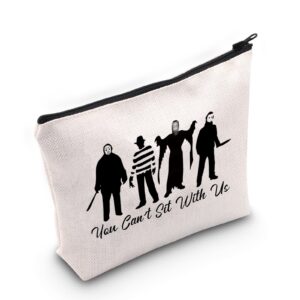 ZJXHPO Horror Movies Lover Gift You Cant Sit With Us Makeup Bag Horror Movie Fan Gift Horror Movie Canvas Tote Bag (Sit With Us 2)