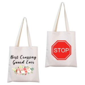 MNIGIU Crossing Guard Tote Bag Crossing Guard Appreciation Gift Best Crossing Guard Ever Shopping Bag for Crossing Guard (Shopping Bag)