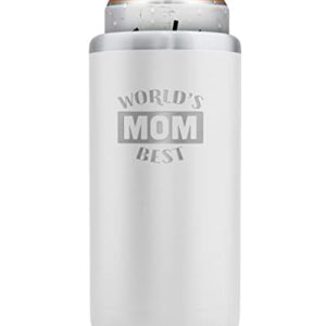 SoHo Slim Can Cooler Gift for Mom, Insulated for Skinny Beer or Hard Seltzer Can for Mothers Day/Birthday/Christmas "Worlds Best Mom" (Gift Boxed)
