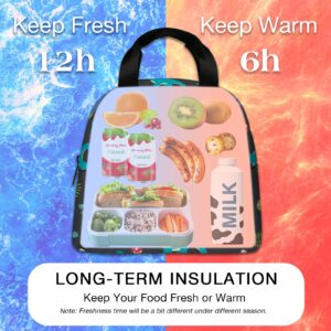 Velivn Lunch Bag for Kids, Leakproof Insulated Lunch Box with Front Pocket for Boys/Girls Reusable Zipper Cooler Tote Bag for Work School Picnic Camping (Dark Grey with Dinosaur)