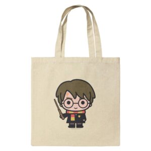 graphics & more harry potter cute chibi character grocery travel reusable tote bag