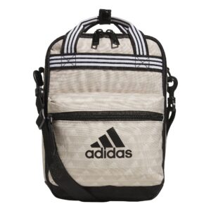adidas squad insulated lunch bag, bos mini monogram wonder beige/black, one size
