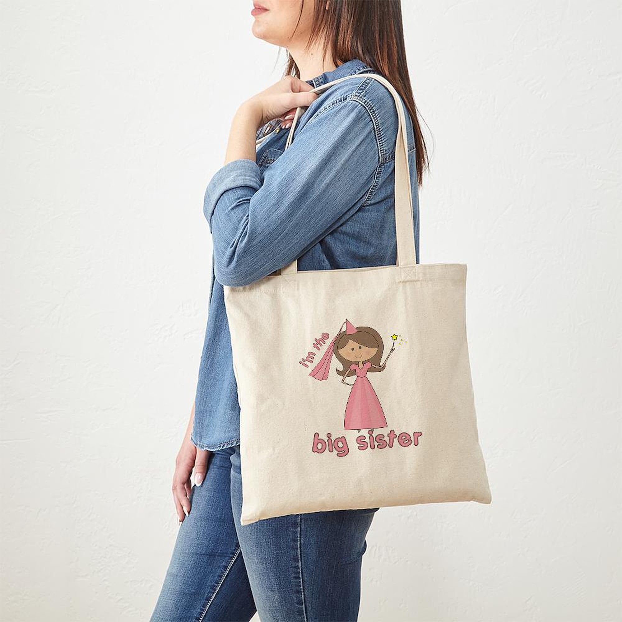 CafePress I'm The Big Sister Princess Tote Bag Canvas Tote Shopping Bag