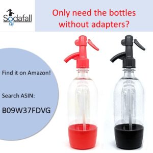 Sodafall Seltzer bottle with converter adapter for SodaStream machines/Fizz saver seltzer bottle with dispenser (red)